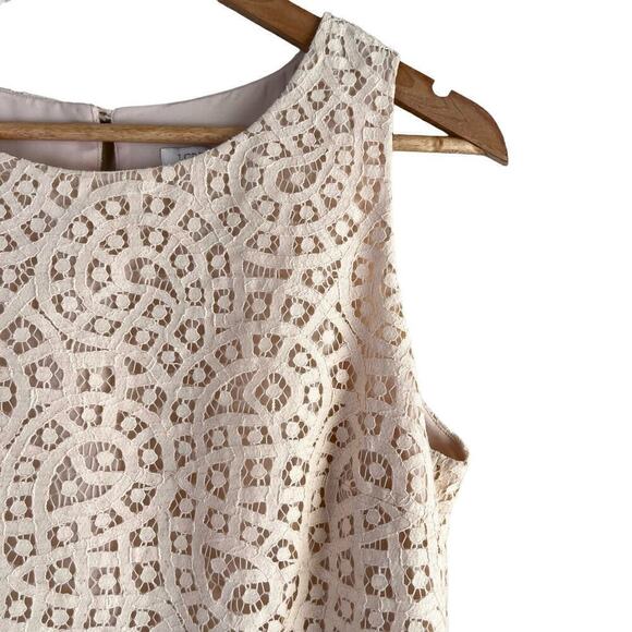 J.Crew Tiered Raindrop Lace Shift Dress Sleeveless in Cream, Size 8 - Picture 5 of 16